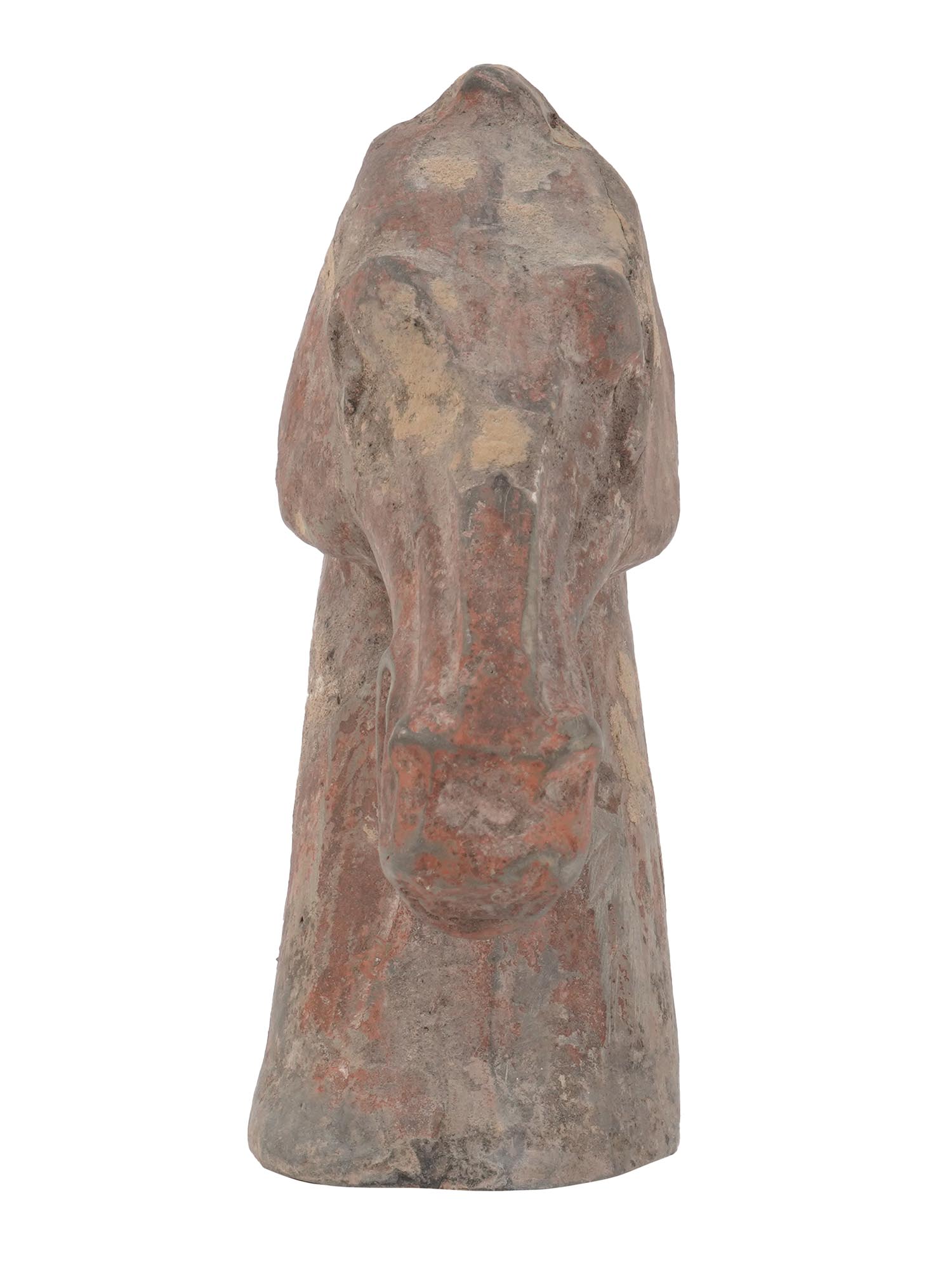 CHINESE TANG DYNASTY TERRACOTTA HORSE HEAD STATUE PIC-3